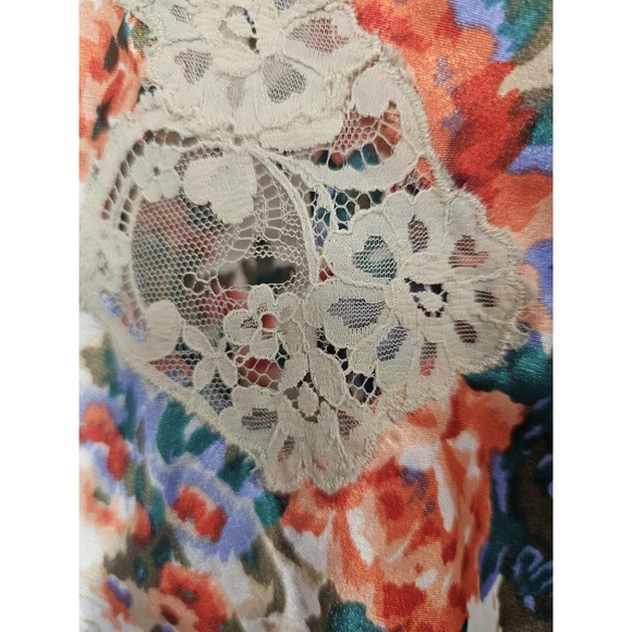 Vintage Victoria's‎ Secret Camisole Womens Medium Floral Lace Satin Sleepwear - Picture 2 of 8